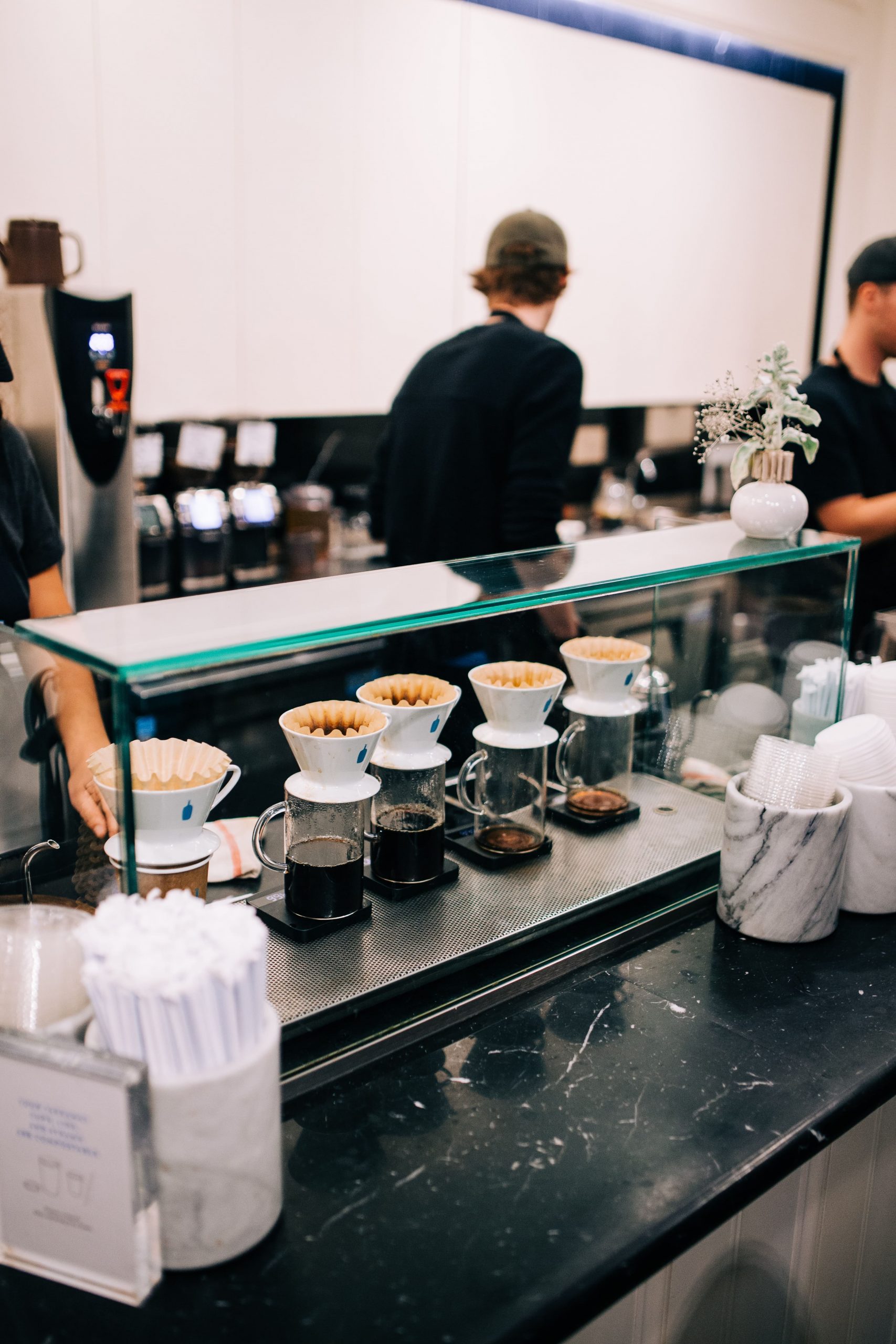 Photo of a coffee counter at a quick service restaurant